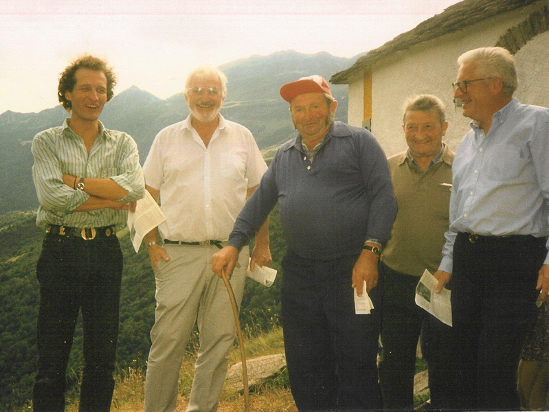 PvB, Heini, Abramo, ?, FvB, Oratorio di Preda, Santa Messa 1999 